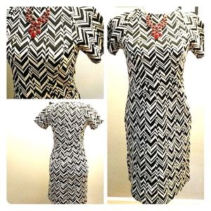 Ann Taylor LOFT Chevron Dress, size M